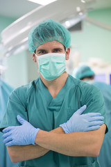 Close up of a surgeon in the operation