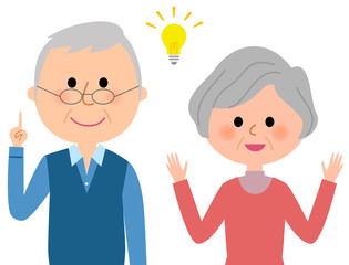 シニアカップル　ひらめく