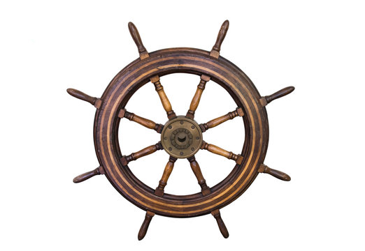 Marine steering wheel isolated