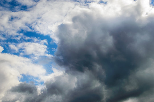 Gray Clouds Cover The Blue Sky