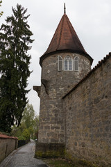 Fototapeta na wymiar Castle Tower and City Wall in Germany