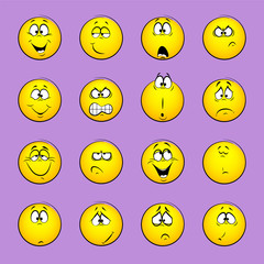 Set of emoticons, emotion,  feelings, experience for icons