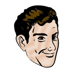drawing face man pop art design vector illustration