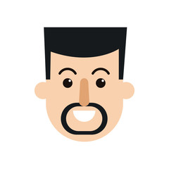 character man face smiling with mustache and beard vector illustration