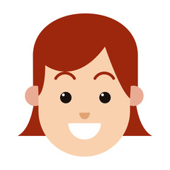 character woman female hairred smiling image vector illustration