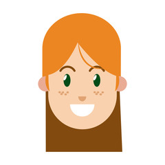 Fototapeta premium character woman female green eye freckles vector illustration