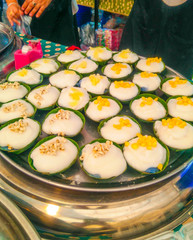 pudding with coconut topping
