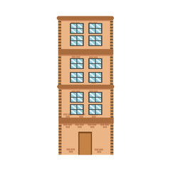 high building brick apartment residential vector illustration