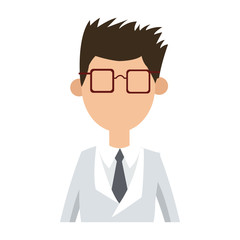 character man male wearing coat and glasses vector illustration