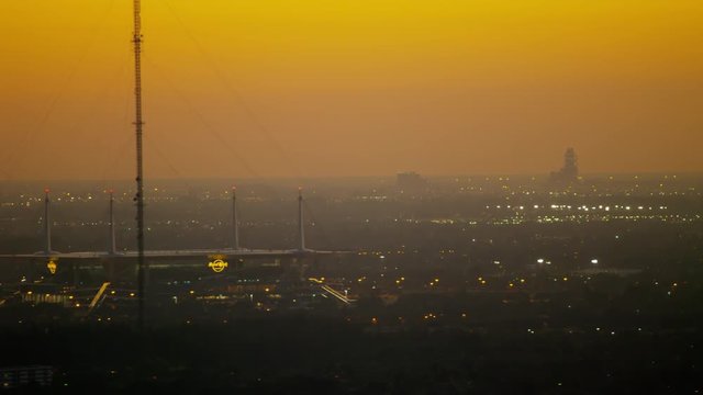 November 23, 2016, Miami, Flordia: Aerial view of Hard Rock Stadium at sunset