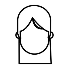 outlined head faceless girl image vector illustration