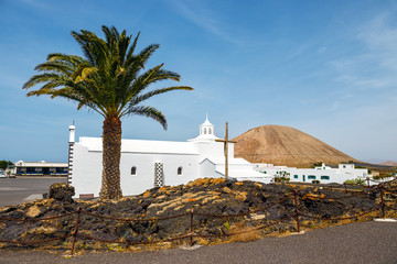 Church of  Nuestra Senora de los Volcanes in Mancha Blanca, Lanzarote, Spain