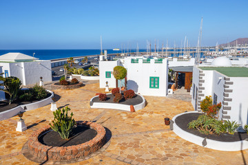 Fototapeta premium Marina Rubicon in Playa Blanca, Lanzarote, Canary Island, Spain