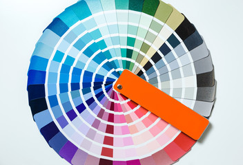 Color palette for repair. Fan of color samples