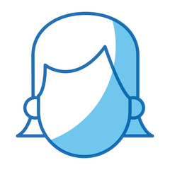 blue line head girl no face design vector illustration