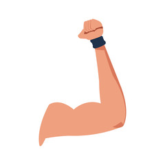 strong arm muscle fitness icon vector illustration