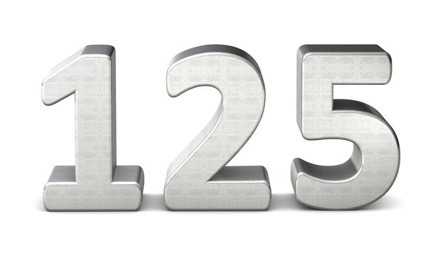 125 zahl silber 3d number silver struktur