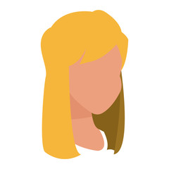 head blonde girl character icon vector illustration