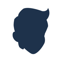silhouette head boy young avatar vector illustration