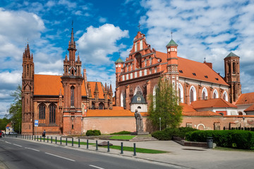 Ensemble of st Anne and Bernardine church at spring. Vilnius, Lithuania.