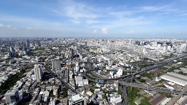 Bird eye view, landscape of Bangkok's city Thailand.