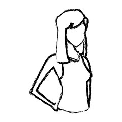 sketch sport girl healthy lifestyle design vector illustration