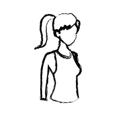sketch sport girl healthy lifestyle design vector illustration