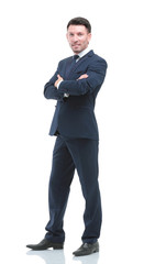 Handsome young businessman isolated on white