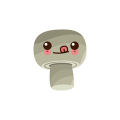 kawaii mushroom vegetable fresh food image vector illustration