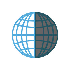 globe connection technology system shadow vector illustration