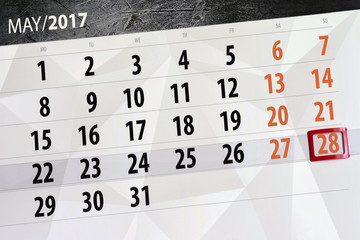 The calendar of may