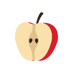 slice apple fruit fresh food nutrition vector illustration