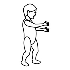 cute baby first step lovely line vector illustration