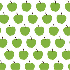 green apple fruit harvest fresh seamless pattern image vector illustration