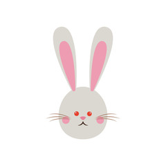 cute easter bunny face funny vector illustration
