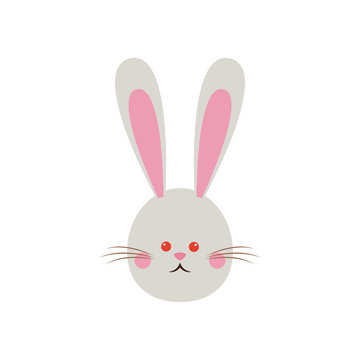 cute easter bunny face funny vector illustration