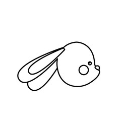 cute easter bunny face line design vector illustration
