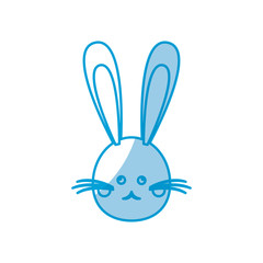 cute head bunny easter character vector illustration