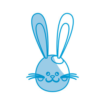 cute head bunny easter character vector illustration