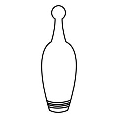 bowling pin sport game tool line vector illustration