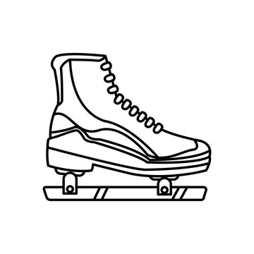 ice roller skate sport equipment line image vector illustration