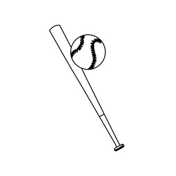 recommend clip art: baseball bat and ball sport play line vector illustration