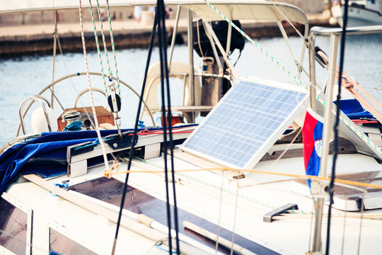 Solar Panels On Yacht