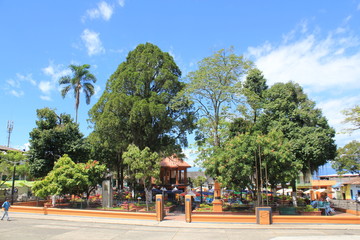 Obraz premium Arboleda. parque principal. Támesis, Antioquia, Colombia.