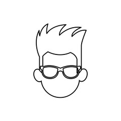 outline head man character person vector illustration