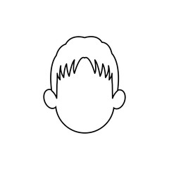 outline head man character person vector illustration