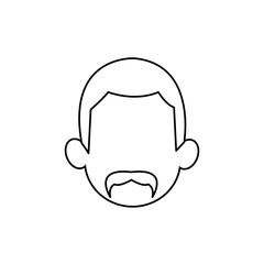 outline head man character person vector illustration