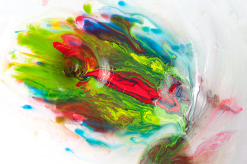 Mixing color, colored abstraction of paint stains