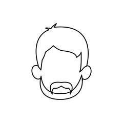 outline head man character person vector illustration
