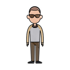 drawing character man fashion image vector illustration